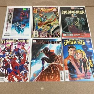 Marvel Spider-Man Comic Book Set with Red and Blue Covers